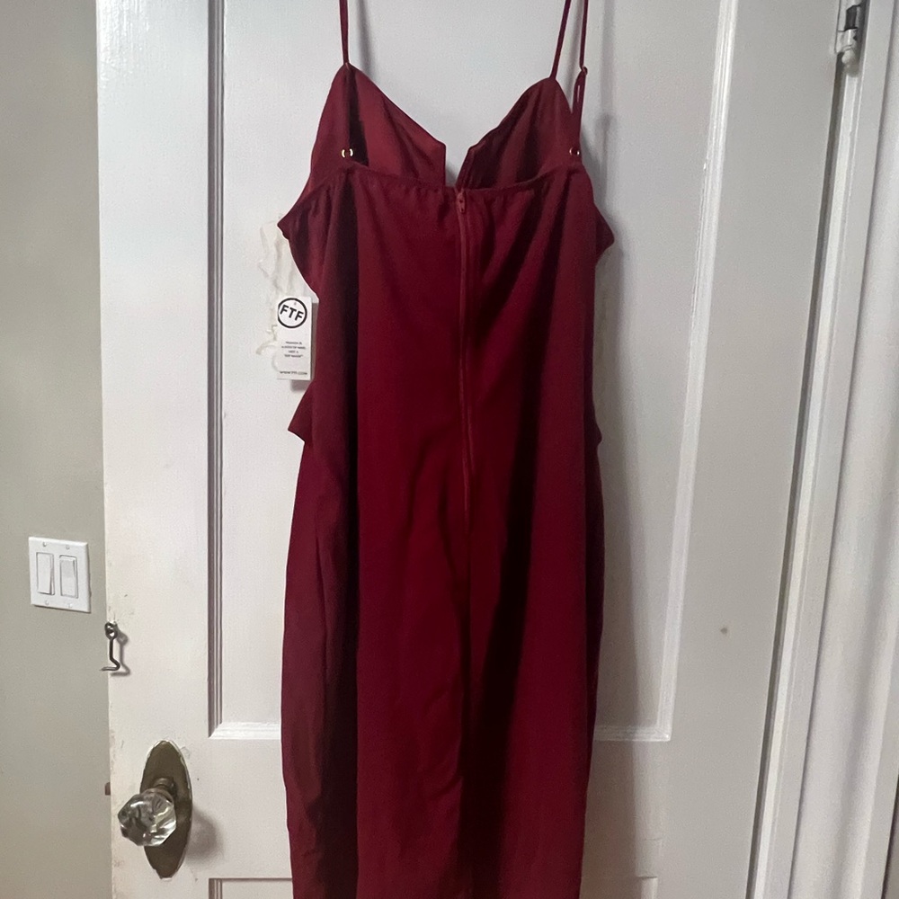 Fashion to Figure Deep Red Backless Dress